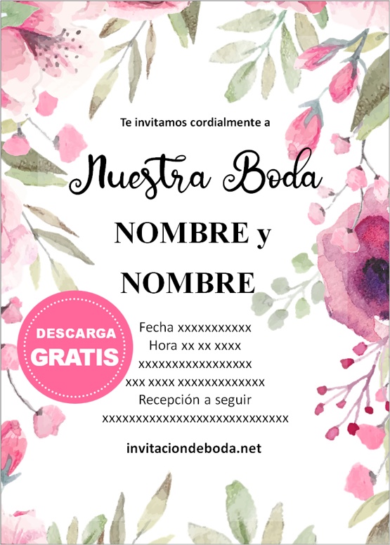 invitaciones boda floral gratis
